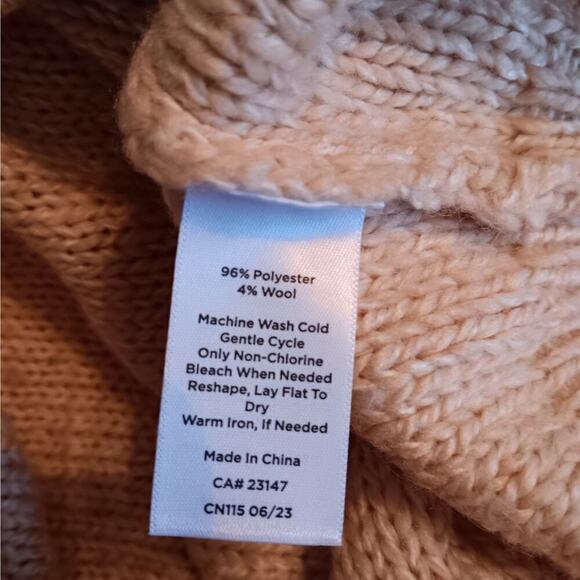 EUC Haven Well Within Beige Cowl Neck Long Sleeve Sweater Sz S - Picture 5 of 5